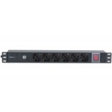 Multipresa 6 posti da rack 19'' con interruttore e 2 prese USB 1 HE