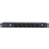 Multipresa 6 posti da rack 19'' con interruttore e 2 prese USB 1 HE