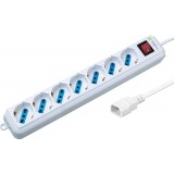 Multipresa 7 Posti Italiana Bipasso con Spina VDE Bianca