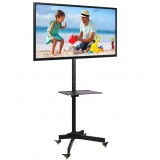 Supporto a Pavimento con Mensola Trolley TV LCD/LED/Plasma 23''-55''