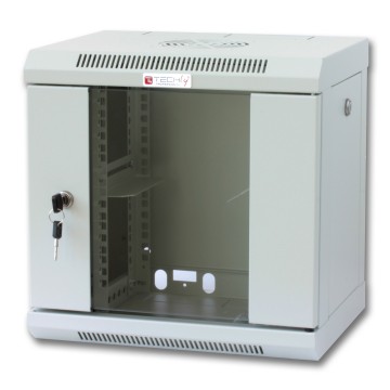 Armadio Rack 10'' a muro 6 unit&agrave; con pannelli asportabili Grigio