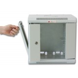 Armadio Rack 10'' a muro 6 unit&agrave; con pannelli asportabili Grigio 