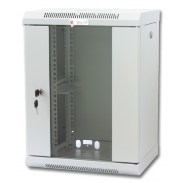 Armadio Rack 10'' a muro 9 unit&agrave; con pannelli asportabili Grigio