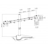 Supporto da scrivania per 2 Monitor 13-32'' con base