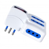 Adattatore con spina 10A e 4 prese Italiane 10A