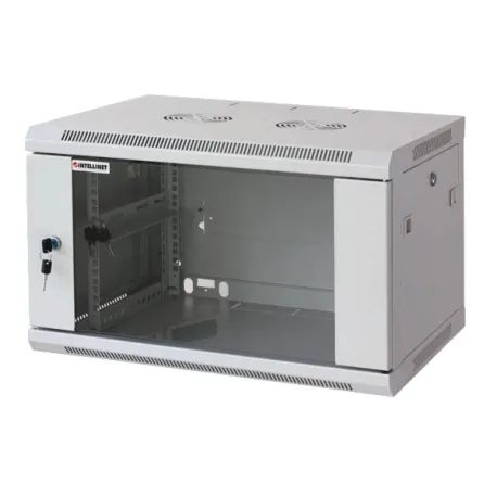 Armadio Rack 19'' a muro 9 unit&agrave; sezione unica prof. 600mm Grigio