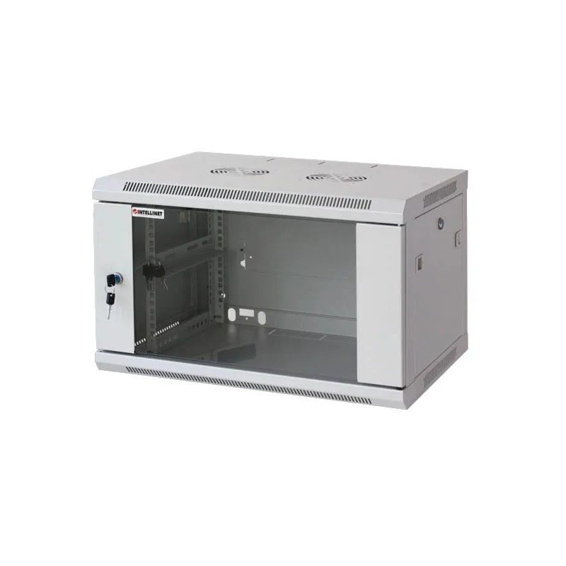 Armadio Rack 19'' a muro 9 unit&agrave; sezione unica prof. 600mm Grigio