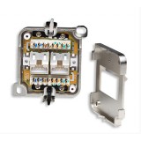 Presa a muro RJ45 Cat 6 esterna 2 porte, FTP, colore bianco