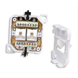 Presa a Muro RJ45 Cat.6 Esterna 2 Porte UTP Bianco