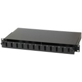Cassetto Rack 19'' Fibra Ottica 12 porte SC Duplex Nero