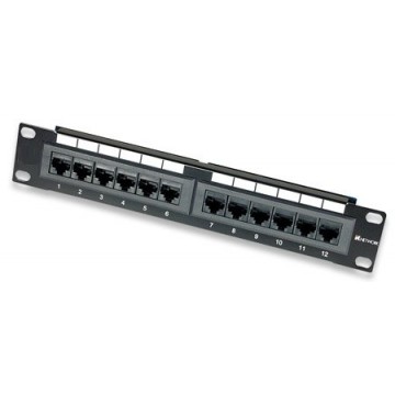 Pannello Patch per Rack 10'' 12 Porte UTP Cat.6 1HE