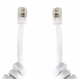 Cavo telefonico spiralato per cornetta 4mt RJ10 4P4C Bianco