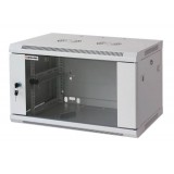 Armadio Rack 19'' a muro 6 unità sezione unica prof. 600mm Grigio