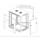 Armadio Rack 19'' a muro 9 unit&agrave; due sezioni Grigio