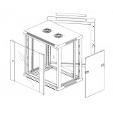 Armadio Rack 19'' a muro 12 unit&agrave; due sezioni Grigio
