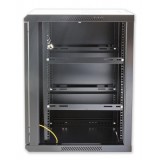 Armadio Rack 19'' a muro 12 unit&agrave; sezione unica prof. 450mm Nero