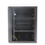 Armadio Rack 19'' a muro 12 unit&agrave; sezione unica prof. 450mm Nero