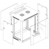 Armadio Rack 19'' a muro 20 unit&agrave; sezione unica prof. 450mm Nero