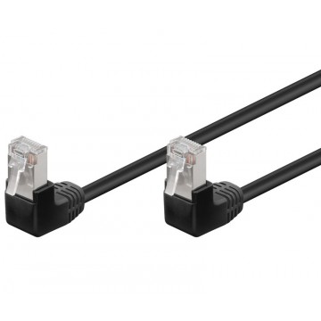 Cavo di rete Patch Angolato 90&deg; CCA Cat. 5e Nero UTP 2 m