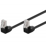 Cavo di rete Patch Angolato 90&deg; CCA Cat. 5e Nero UTP 3 m