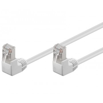 Cavo di rete Patch Angolato 90&deg; CCA Cat. 5e Bianco UTP 0,25 m