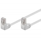 Cavo di rete Patch Angolato 90&deg; CCA Cat. 5e Bianco UTP 0,25 m