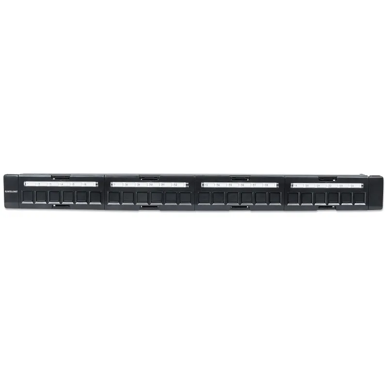 Pannello Patch Modulare 24 Porte Slim 1U Nero