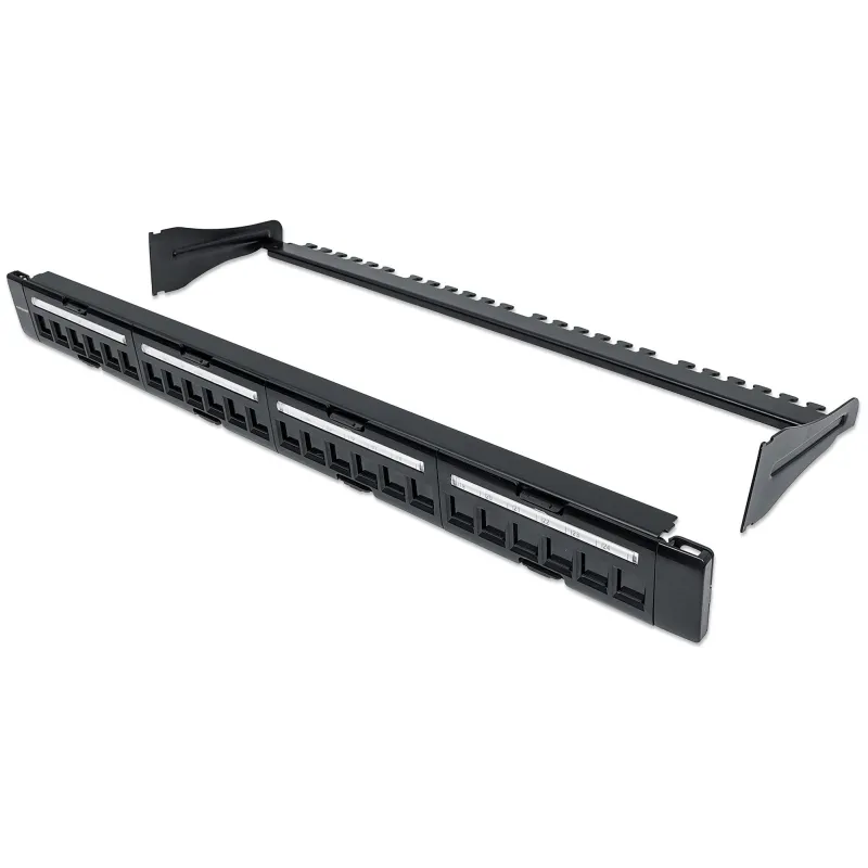 Pannello Patch Modulare 24 Porte Slim 1U Nero