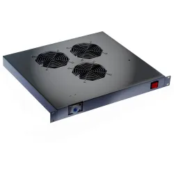 Ventole per Rack 19'' 3 Ventole con Termostato Nero