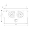 Gruppo di Ventilazione a Soffitto per Rack 19'' 2 Ventole Grigio