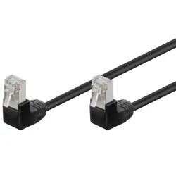 Cavo di rete Patch Angolato 90&deg; CCA Cat. 5e Nero UTP 0,5 m