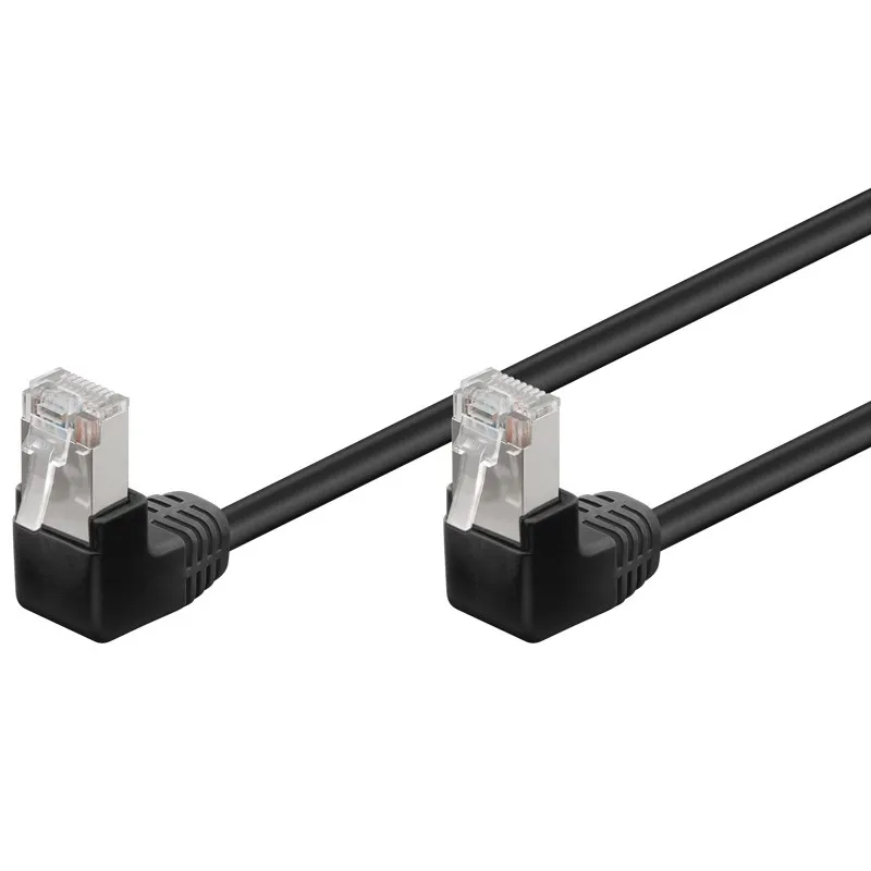 Cavo di rete Patch Angolato 90&deg; CCA Cat. 5e Nero UTP 3 m