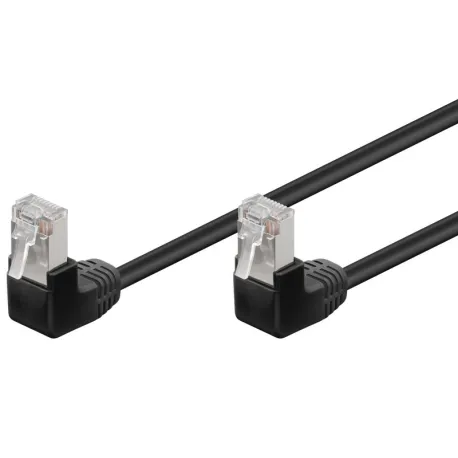 Cavo di rete Patch Angolato 90&deg; CCA Cat. 5e Nero UTP 5 m