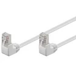 Cavo di rete Patch Angolato 90&deg; CCA Cat. 5e Bianco UTP 0,5 m