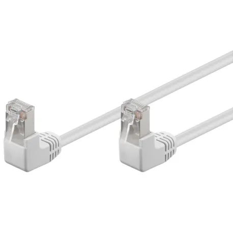 Cavo di rete Patch Angolato 90&deg; CCA Cat. 5e Bianco UTP 0,5 m