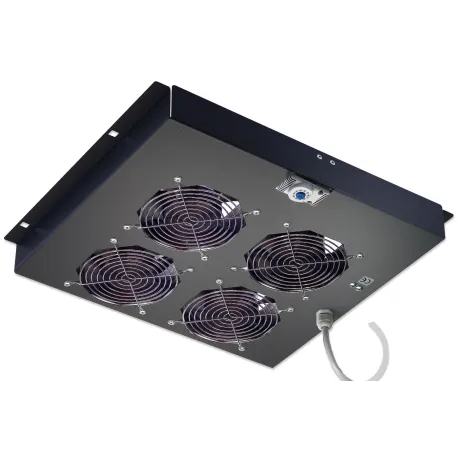 Gruppo di ventilazione a soffitto per Rack 19'' 4 Ventole Nero