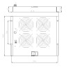 Gruppo di ventilazione a soffitto per Rack 19'' 4 Ventole Nero