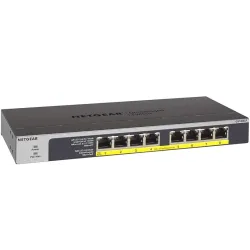 Netgear - Switch Unmanaged Gigabit a 8 porte 10/100/1000Mbps tutte Poe+ - Budget PoE di default di 60W – Budget PoE flessibile t