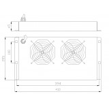 Gruppo di 2 Ventole a Soffitto Senza Termostato per Rack 19'' Nero