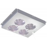 Gruppo di 4 Ventole a Soffitto Senza Termostato per Rack 19'' Grigio
