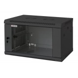 Armadio Rack 19'' a muro 6 unit&agrave; sezione unica prof. 600mm Nero