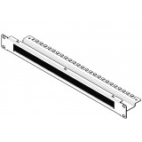 Pannello Passacavi 1U con Coda Fissacavi e Spazzola Antipolvere Nero