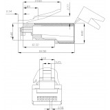 Plug Cat. 6A RJ45 Schermato STP per Cavo Rigido/Flessibile Cat.6/6A/7 10pz