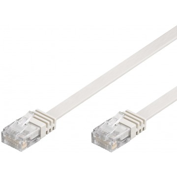 Cavo di Rete Patch Piatto in Rame Cat.6 UTP 3m Bianco