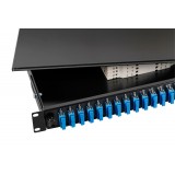 Cassetto Ottico 19'' con 24 bussole SC Duplex Monomodale Nero