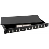 Cassetto Ottico 19'' con 12 bussole LC Duplex Multimodale Nero