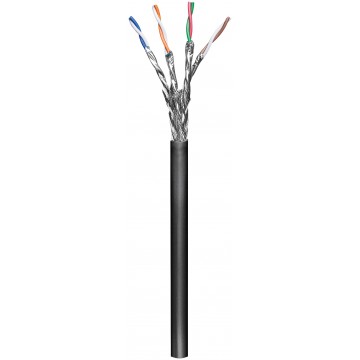 Matassa S/FTP Cavo Cat.6 PIMF LSZH Rame 100m Rigido Nero per esterno