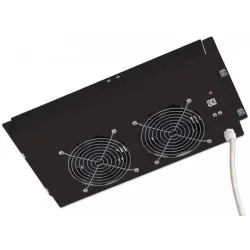 Gruppo di 2 Ventole a Soffitto Senza Termostato per Rack 19'' Nero