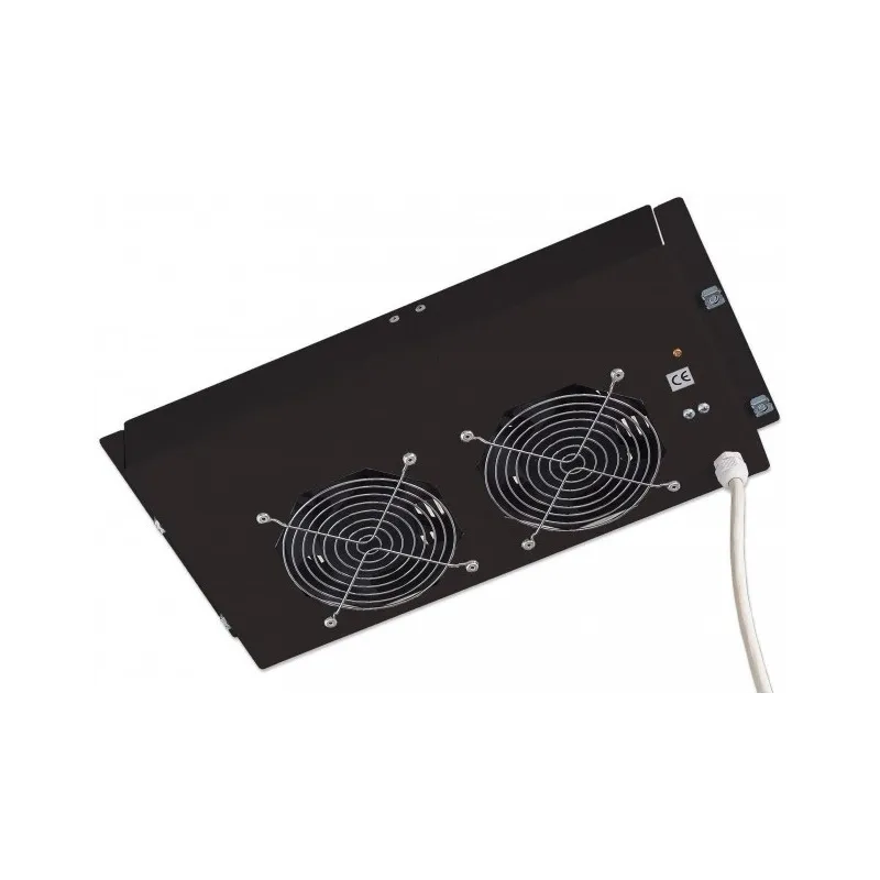 Gruppo di 2 Ventole a Soffitto Senza Termostato per Rack 19'' Nero