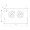 Gruppo di 2 Ventole a Soffitto Senza Termostato per Rack 19'' Nero
